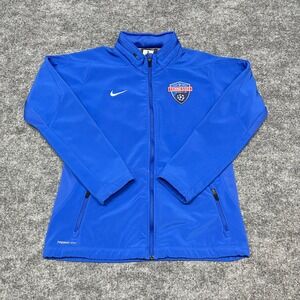 Tennessee Soccer Club Jacket Womens Large Blue Nike Full Zip‎ Hooded Therma ECNL